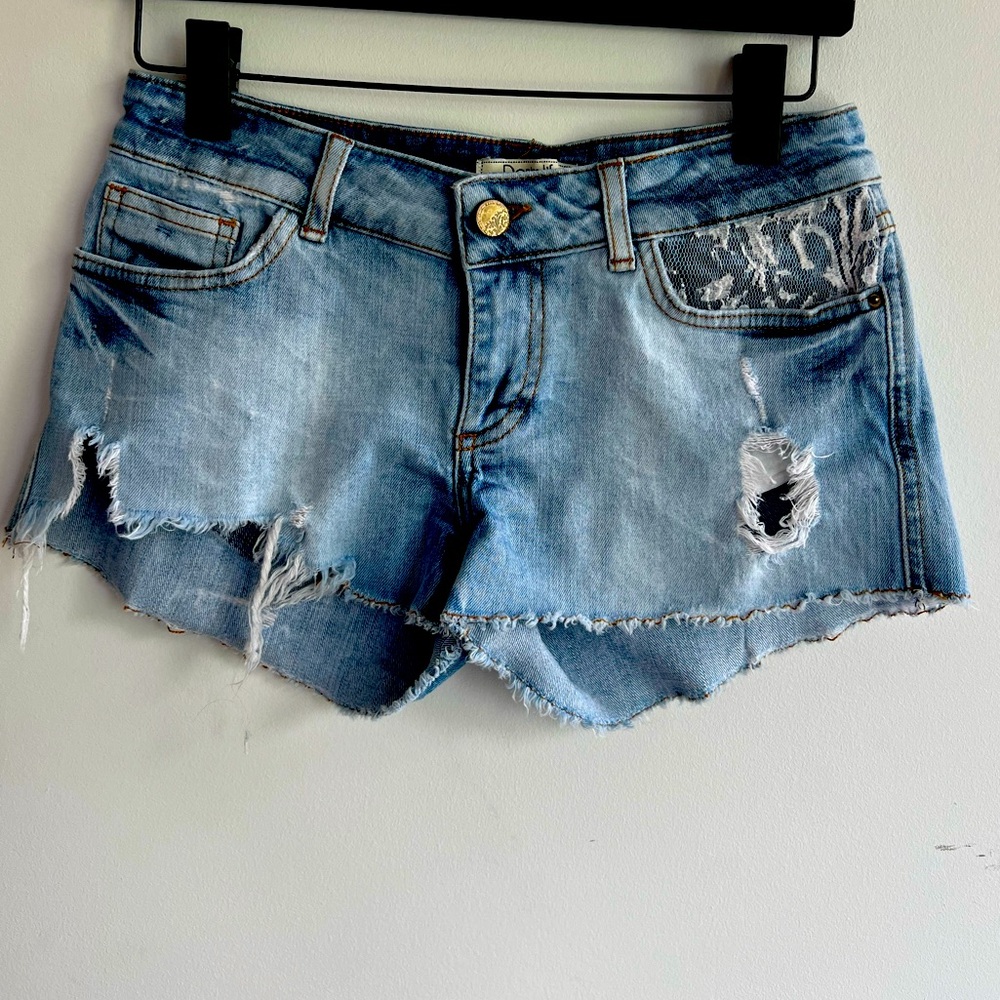 Distressed Denim Women Shorts lace Romantic festival